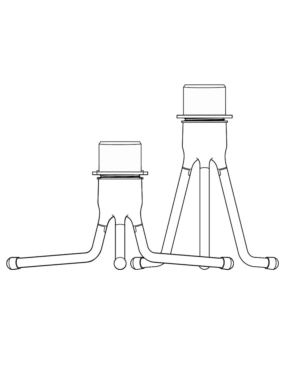 UMAGE - Lampe trépied blanc et plume d'oie rose, Eos mini