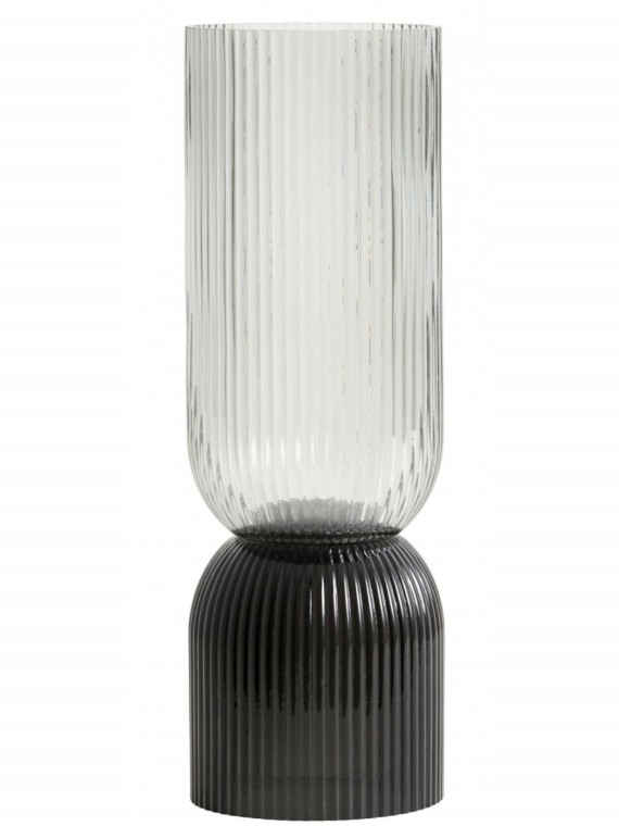 Nordal - Vase bougeoir en verre noir/gris, Riva Tall