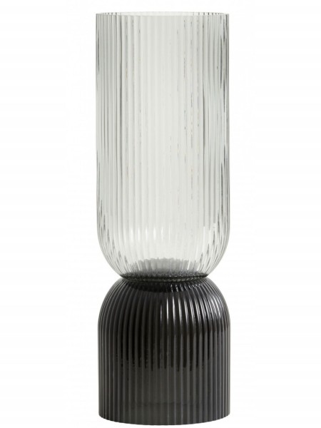 Nordal - Vase bougeoir en verre noir/gris, Riva Tall