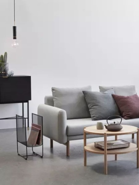 Hubsch - Black marble and brass hanging lamp, Knut