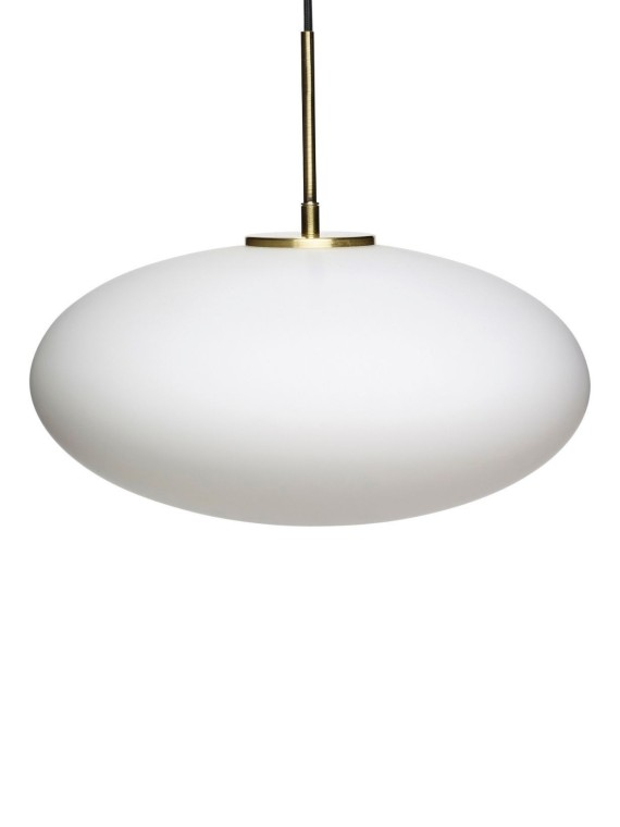 Hübsch - opaline and brass hanging lamp, Diana