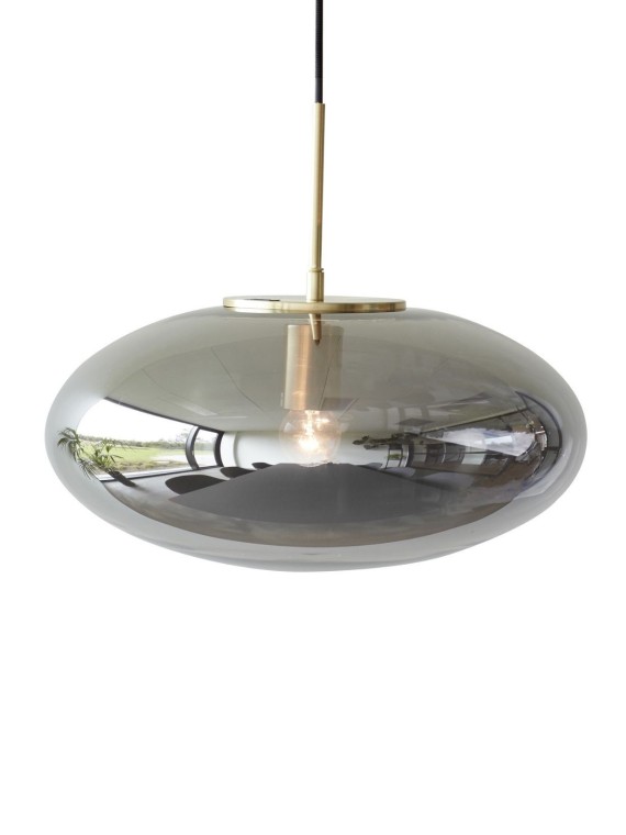 Hübsch - Mirror/brass lamp, Luna