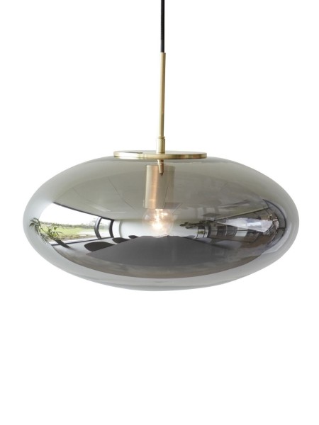 Hübsch - Mirror/brass lamp, Luna