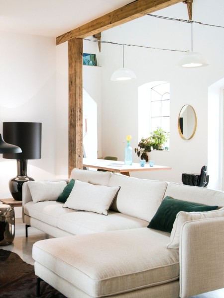 Three seater corner sofa Pols Potten in beige fabric, Sofa PPno.2  | MBS Design