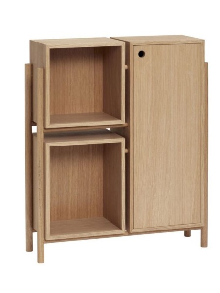 Commode en chêne naturel avec étagères Nilsa Hübsch