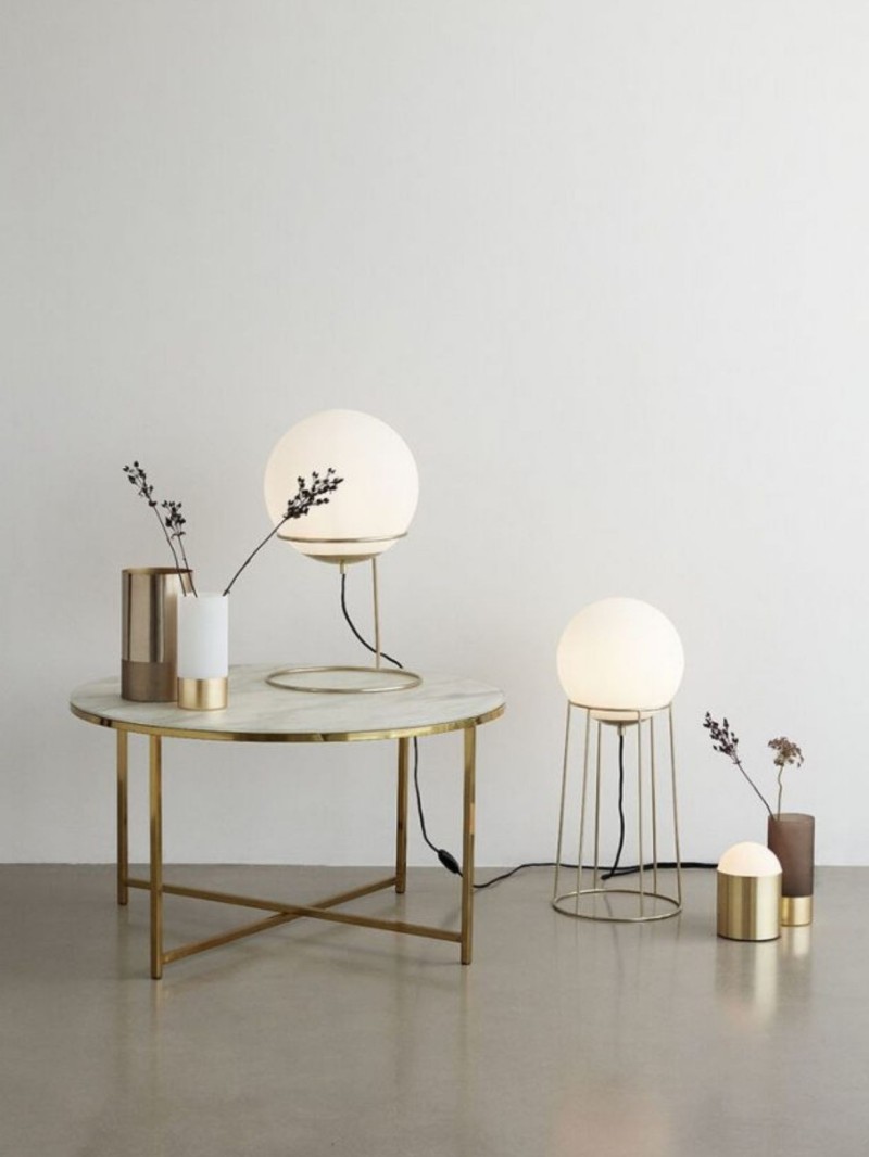 White marble and brass effect coffee table, Ribe Hubsch