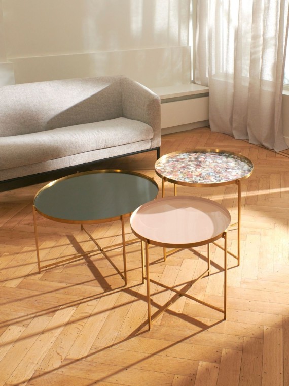 Metal sidetable with removable tray FLEX POMAX