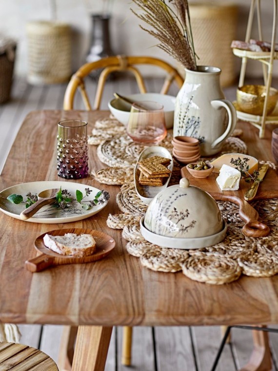 Assiettes creuses en grès nature x6 , Bea