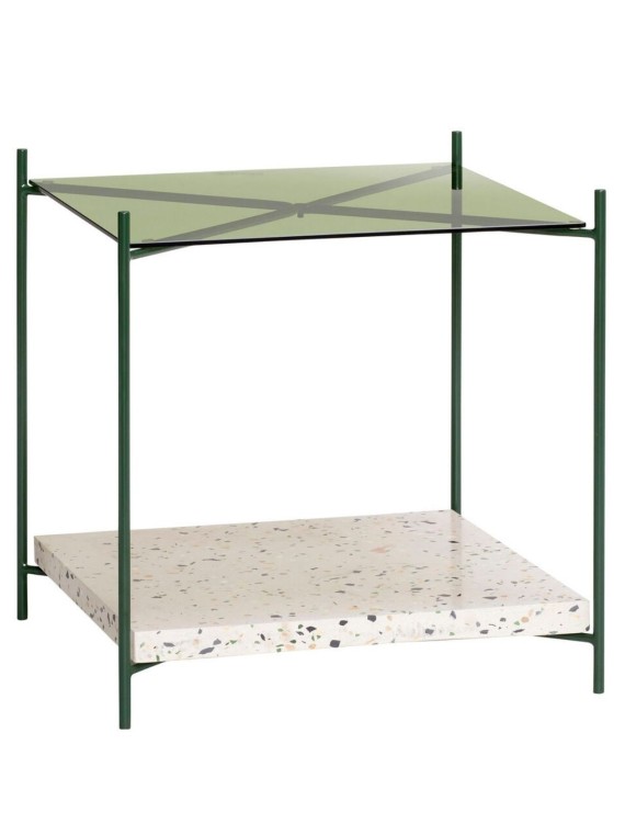 Table basse en terrazzo et métal vert Britta