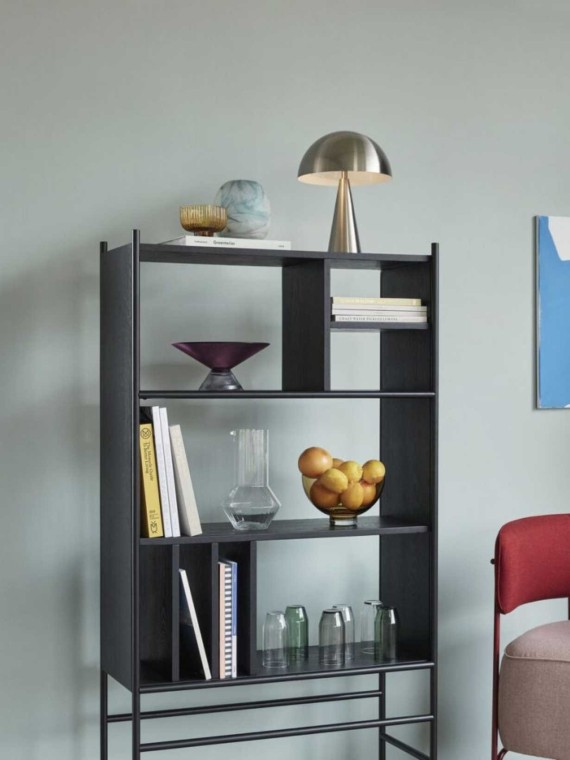 Hubsch Metal table lamp with brass effect Mina