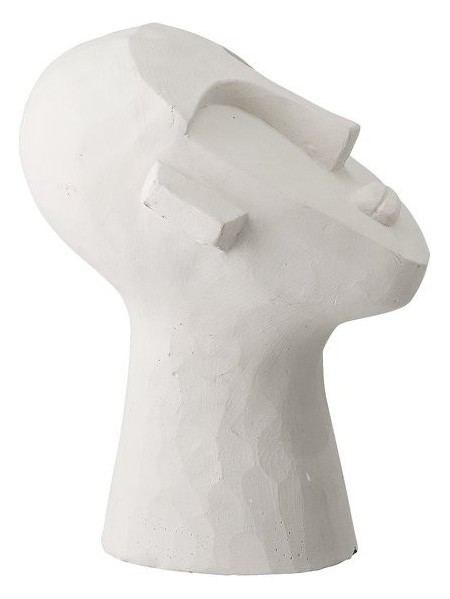 Statuette blanche en ciment, Moaï Bloomingville