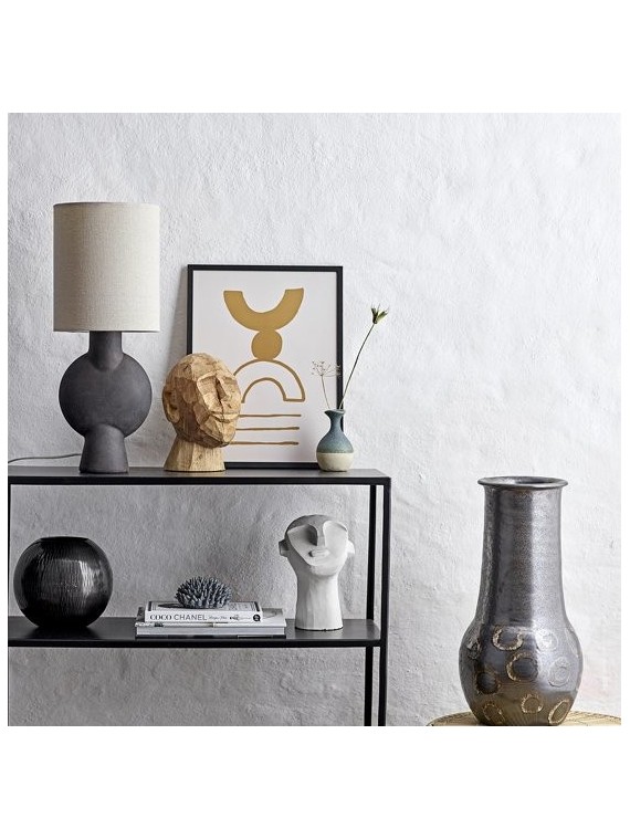 Statuette blanche en ciment, Moaï Bloomingville