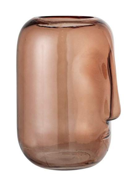 Vase moai en verre brun Amida Bloomingville