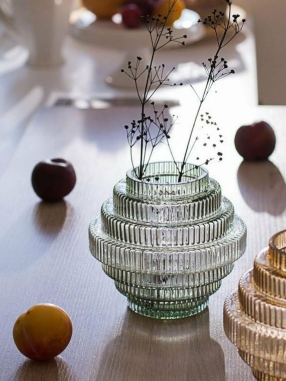 Rill Art deco striated glass vase, Nordal | MBS Design