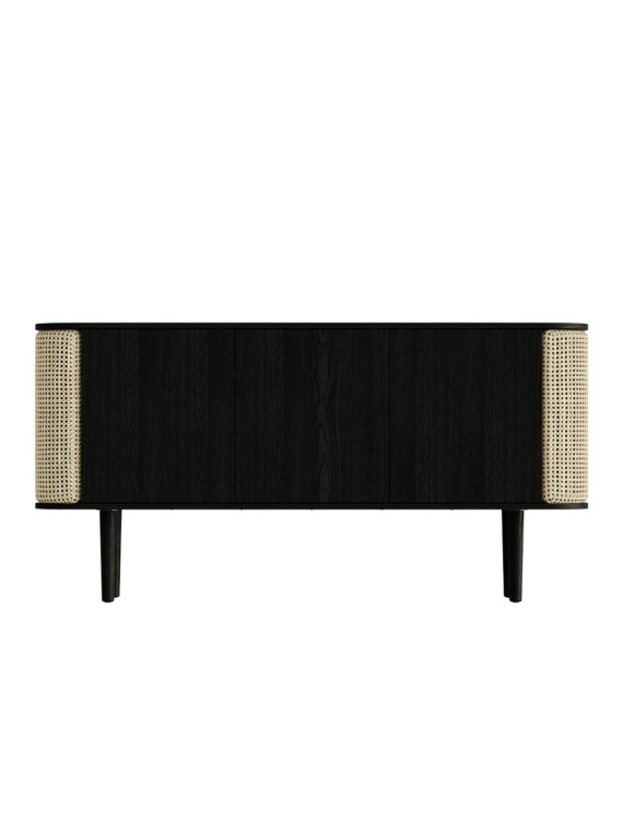 Umage Oak and rattan cabinet Black Treasures 3 doors
