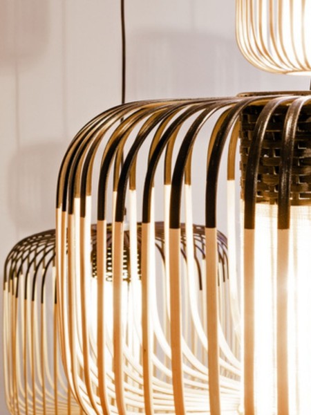 Forestier Bambou pendant light 27 cm Bambou S