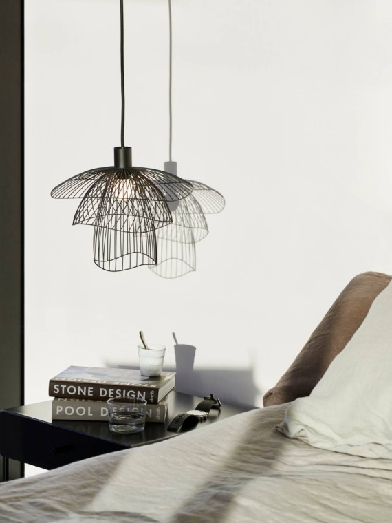 Metal pendant lamp Papillon XS Forestier black