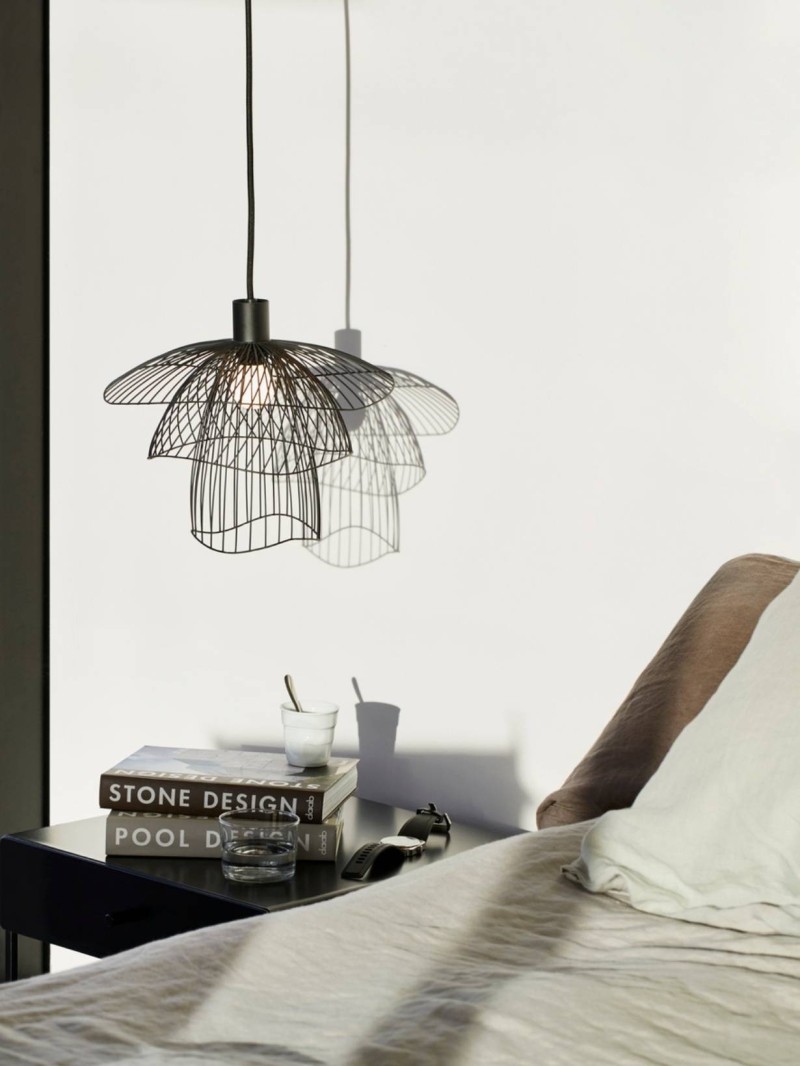 Metal pendant lamp Papillon XS Forestier black
