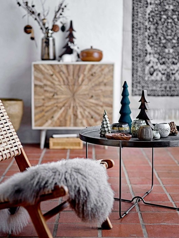 Bloomingville Sapin de noël en bois de manguier foncé H28 cm Jia