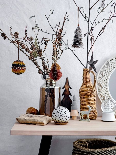 Bloomingville Sapin de noël en bois de manguier foncé H28 cm Jia