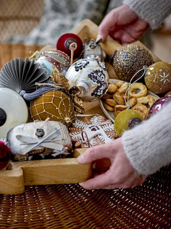 Ornement de noël en verre Skanny Bloomingville boule de noël