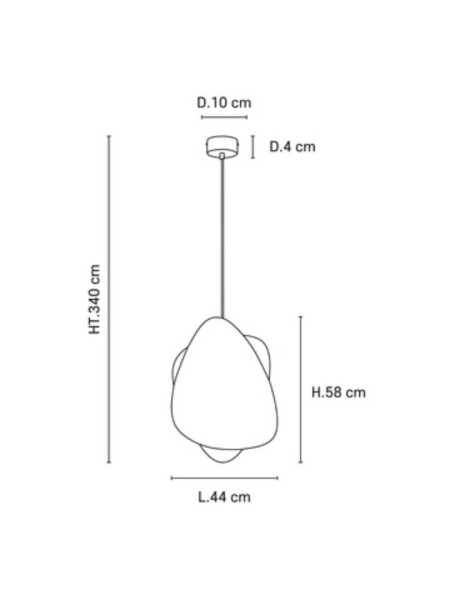 Suspension lumière en cannage, Screen S Market Set dimensions