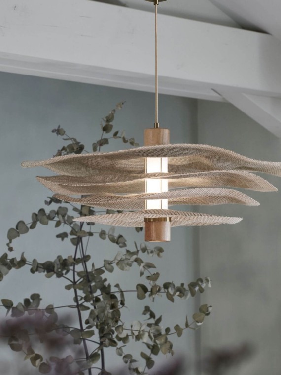 Suspension lumière avec 4 abat-jour en matière Varian, Rivage taille L