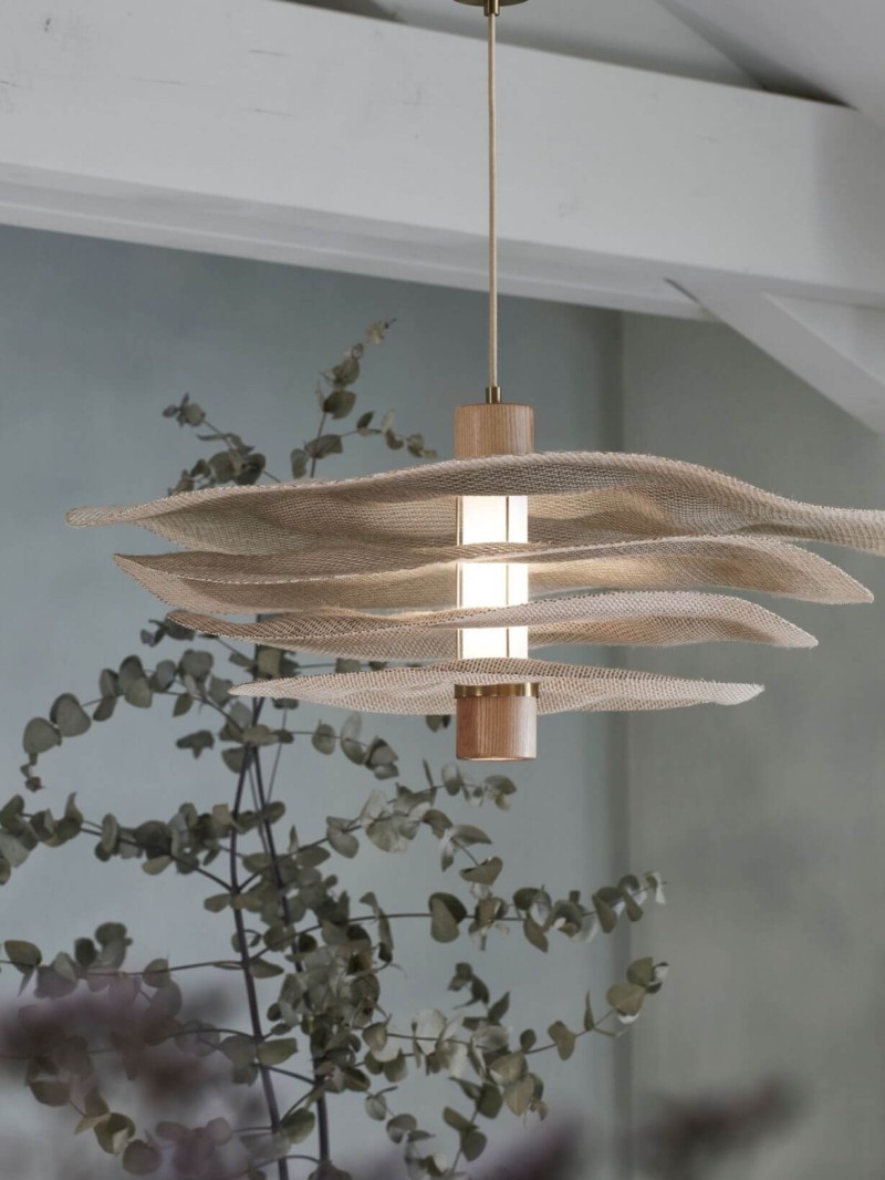 Pendant lamp with 4 shades in Varian material Rivage, Market Set l MBS Design