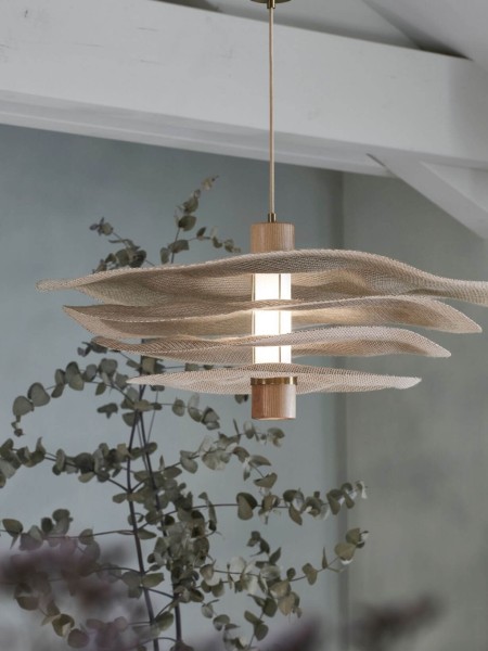 Pendant lamp with 4 shades in Varian material Rivage, Market Set l MBS Design