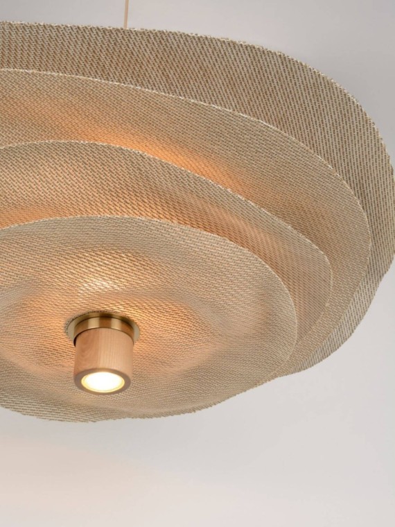 Pendant lamp with 4 shades in Varian material Rivage, Market Set l MBS Design
