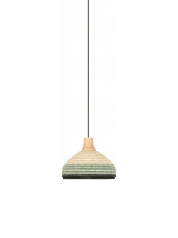 Pendant lamp in woven Abaca, Grass blue Le Forestier