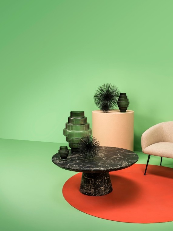 Round resin coffee table with marble effect Filip, Pols Potten l MBS Design