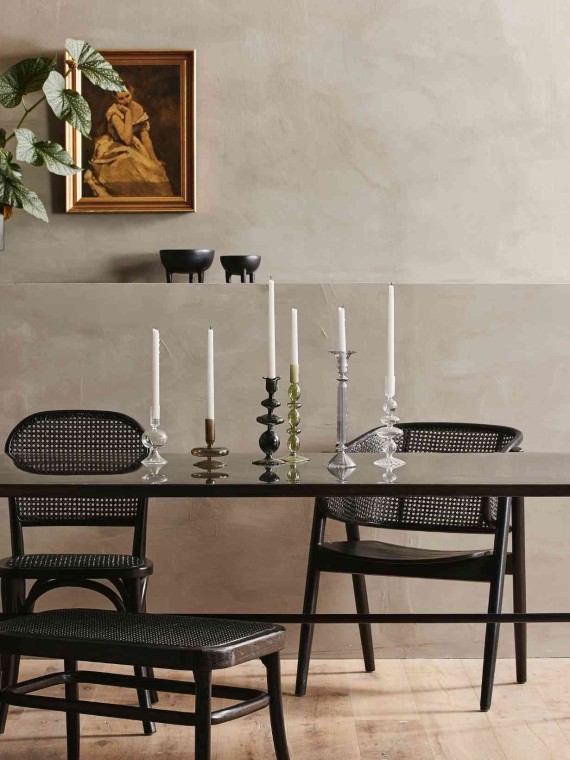 Candleholder in light green glass Eriska, Nordal l MBS Design