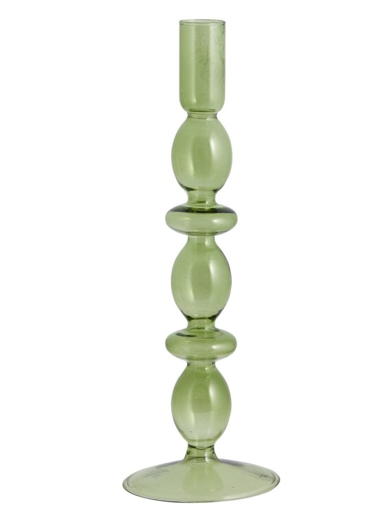 Candleholder in light green glass Eriska, Nordal l MBS Design