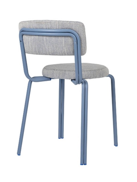 Iron and textile chair, Oda Broste Copenhagen blue