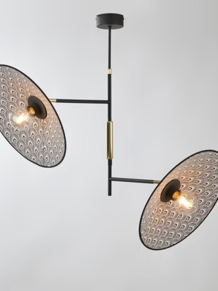 Black Peacock Gatsby Art Deco 2-light ceiling lamp, , Market Set | MBS Design