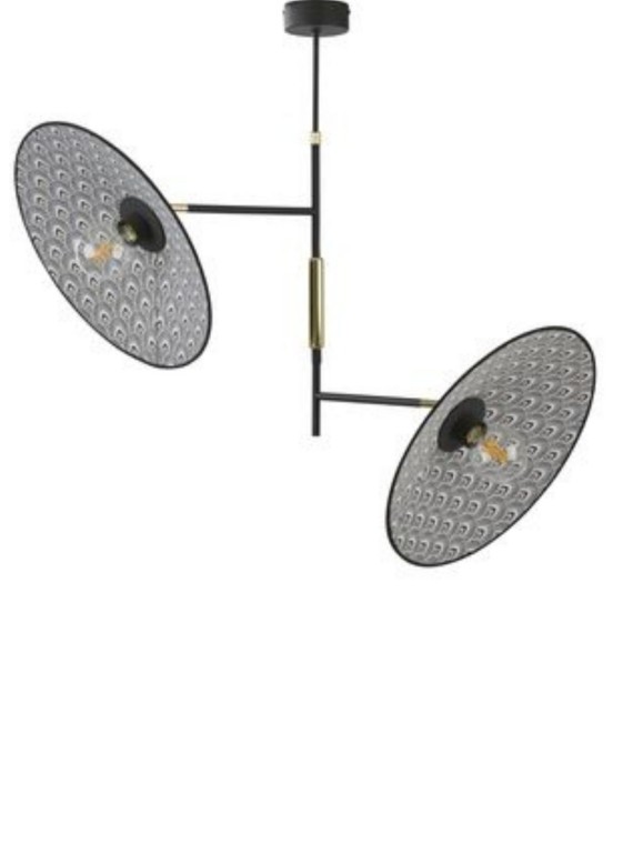 Plafonnier Art déco 2 lumières, Gatsby Paon Noir Market Set