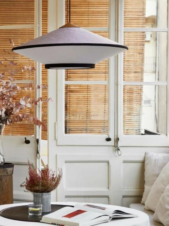 Forestier - Cymbal pendant lamp size M in Velvet and bamboo | MBS Design