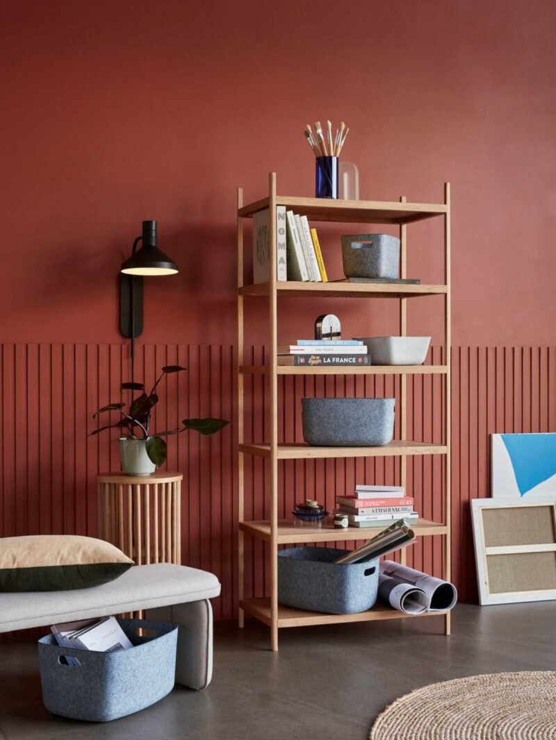 Oak shelf with six shelves, Simplo - Hübsch