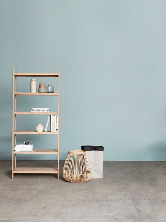 Oak shelf with six shelves, Simplo - Hübsch