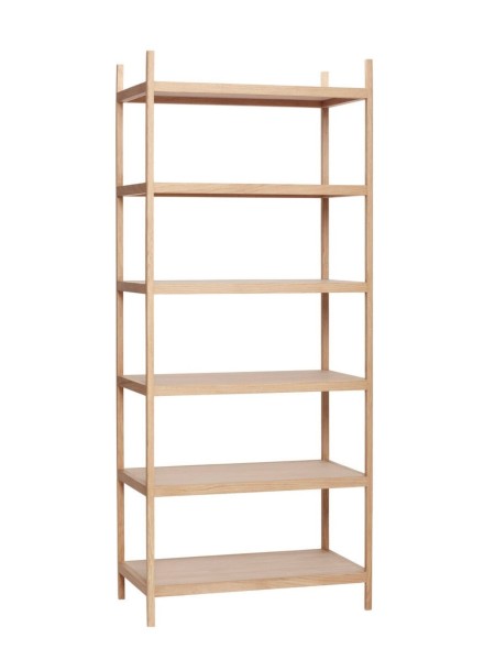 Oak shelf with six shelves, Simplo - Hübsch