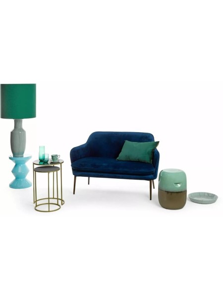 Tabouret laqué bleu, Zig Zag Pols Potten