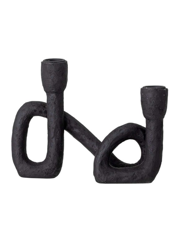 Black polyresin candlestick Mashel of the brand Bloomingville