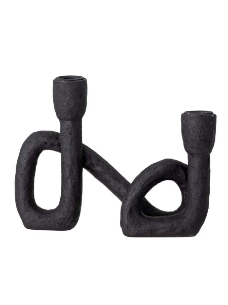 Black polyresin candlestick Mashel of the brand Bloomingville