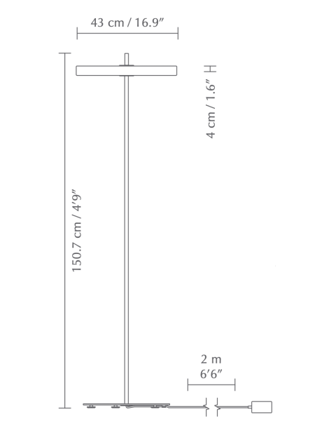 Steel, Aluminum and PMMA LED Floor Lamp, Asteria Floor