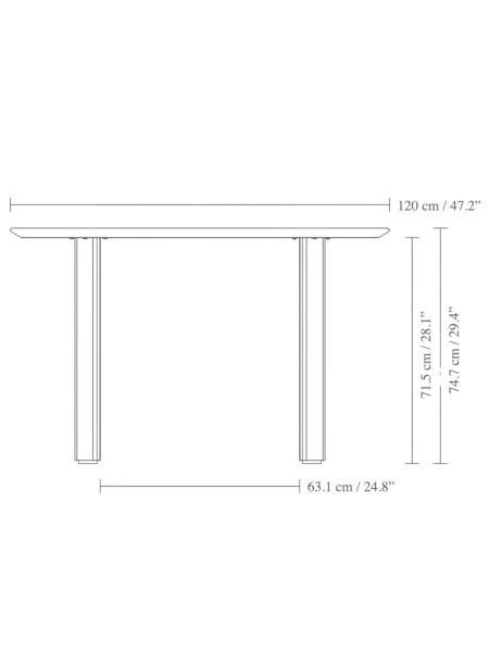 Umage Table Comfort Circle chêne dimensions