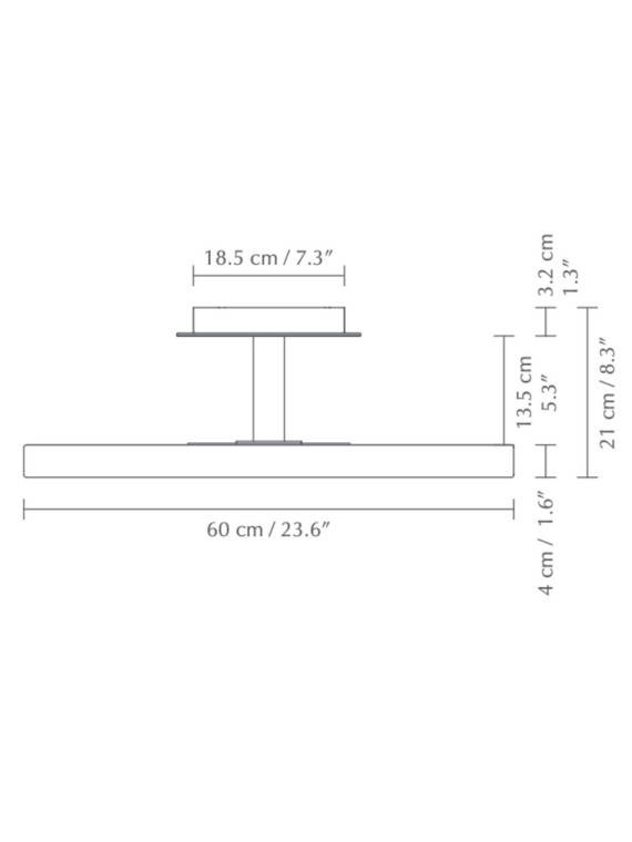 LED ceiling lamp in steel large, Asteria Up Ø60 cm