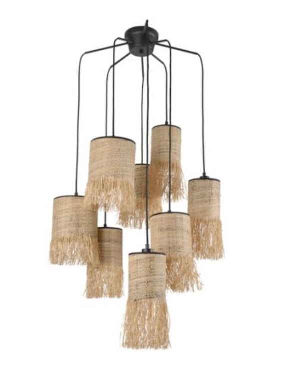 Market Set, Suspension en raphia et bana, Formentera grappe 8L