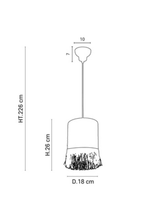Market Set Hanging lamp in raffia and bana Formentera 1L D18 H26