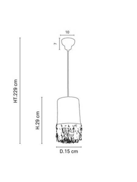 Market Set Hanging lamp in raffia and bana Formentera 1L D15 H29